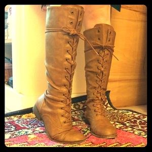 Rocket Dog Knee High Lace Up Boots